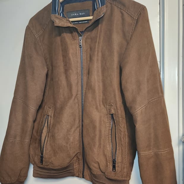 자라 ZARA MAN 브라운 스웨이드 봄버 자켓 M