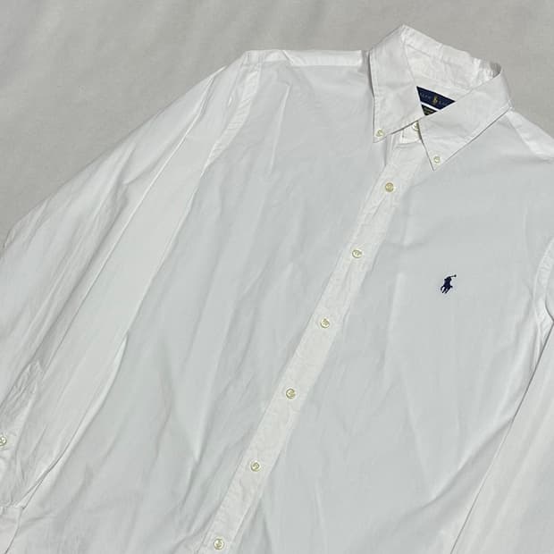 L 폴로랄프로렌 클래식핏 코튼 스트레치 화이트 셔츠