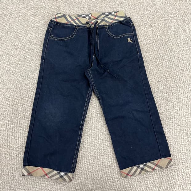 12 고급 키즈 체크 롤업 바지 0123M