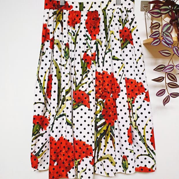 돌체앤가바나 정품 77 코튼 롱스커트 화이트