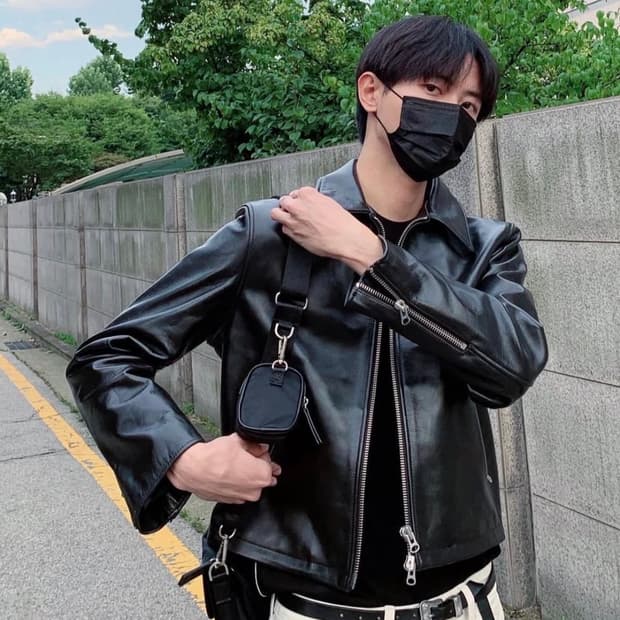 토니웩 주우재 카프 레더 자켓 L(50)