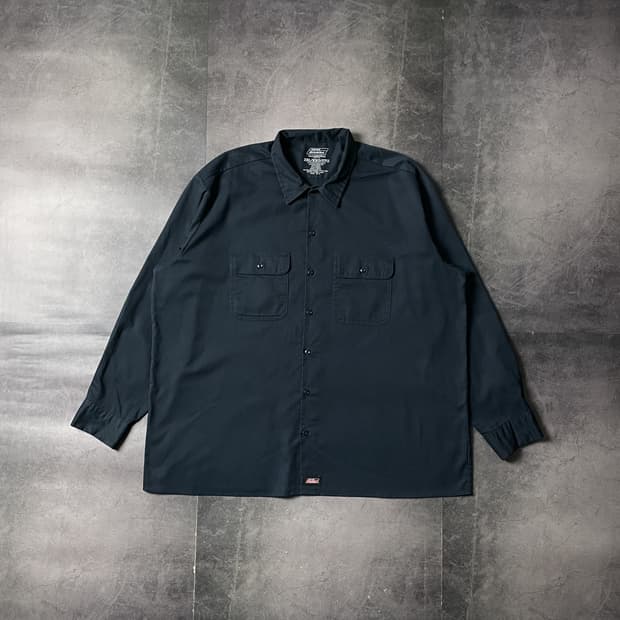 DICKIES 디키즈 빈티지 네이비 플랩포켓 워크 셔츠 A00797