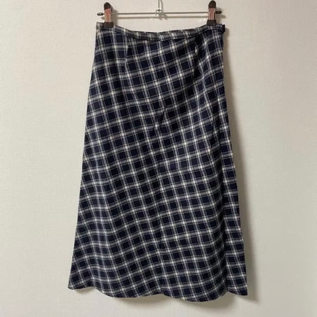 빈티지 긱시크 롱 체크 스커트