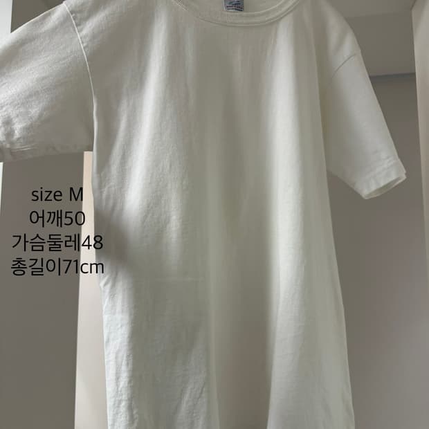 챔피언 해비웨이트져지 반팔흰색티 M