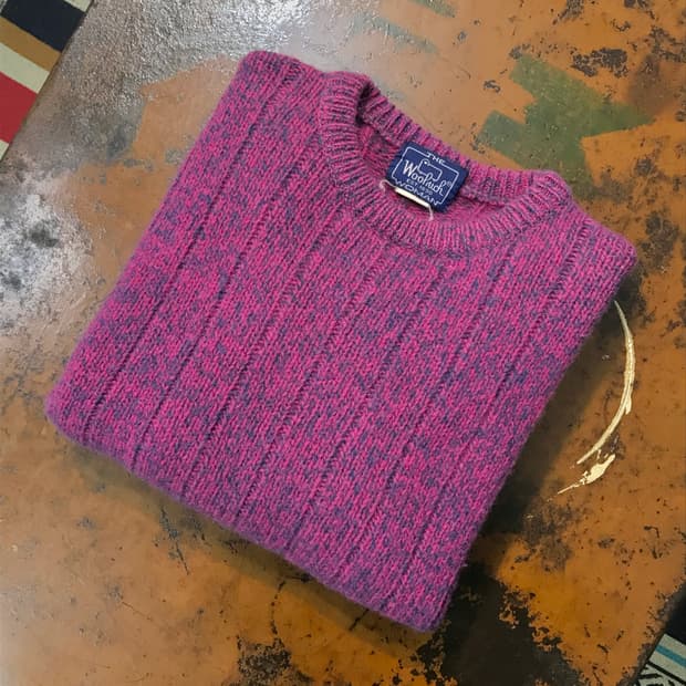 울리치 퍼플 하트 패턴 울 니트 여성 55 66 