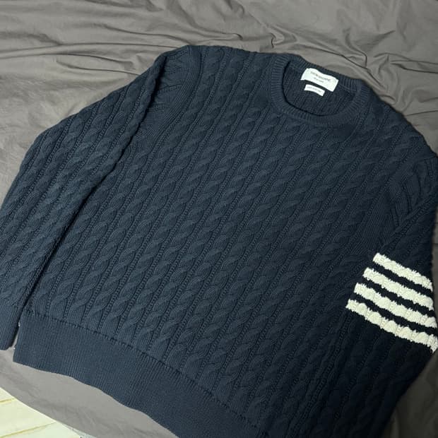 톰브라운 사선 케이블 풀오버 니트 5 size