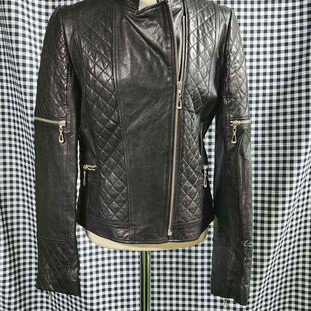 Bobaere ITALY 리얼 양가죽 퀼팅 라이더 자켓 | 슬림핏 블랙