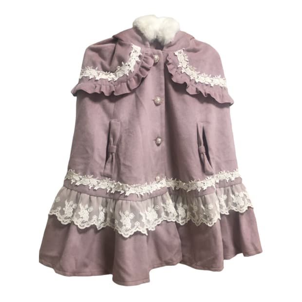 엑시즈팜 히메갸루 판초 케이프 라떼갸루 코트 빈티지 리즈리사 모리걸