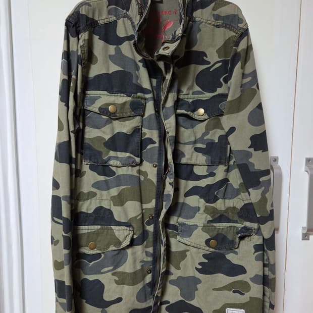 h&m 카모 밀리터리 필드자켓 야상 m
