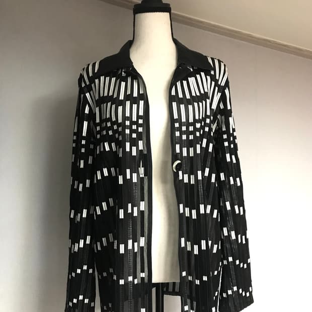 Pleated Mesh Shirt Cardigan