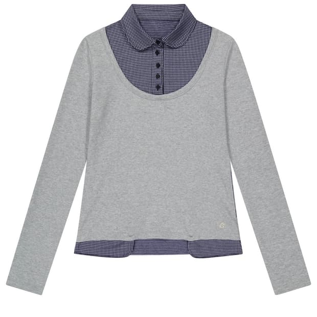 REVERSIBLE COLLAR LONGSLEEVES MELANGE GR