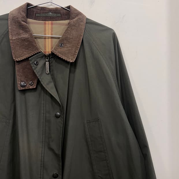 버버리 코듀로이 카라 피코트 워크자켓