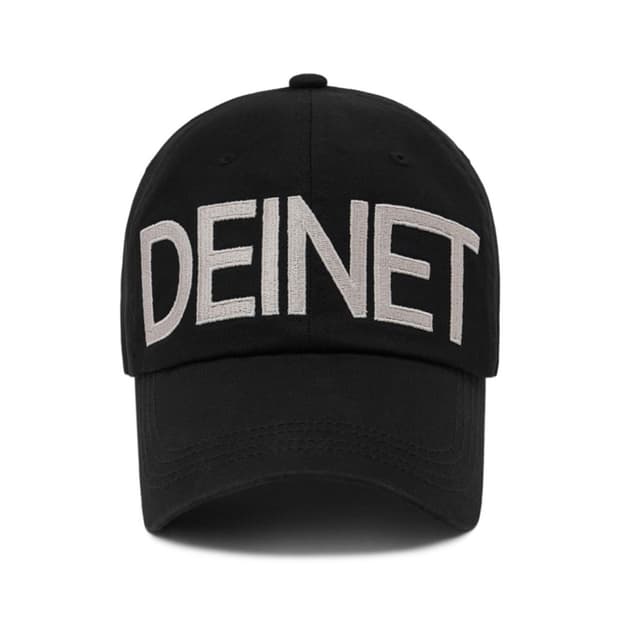 DEINET BIG LOGO CAP IN BLACK
