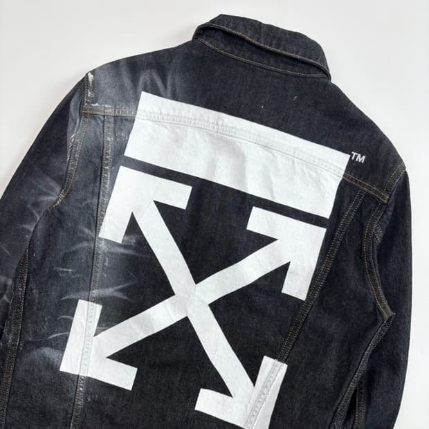 Off White 오프화이트 애로우로고 흑청 데님 자켓