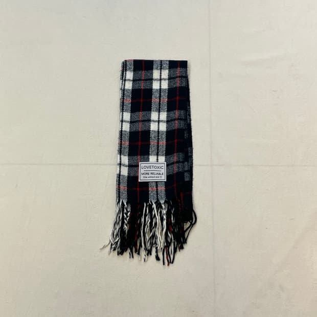 일본빈티지 love toxic 체크 목도리