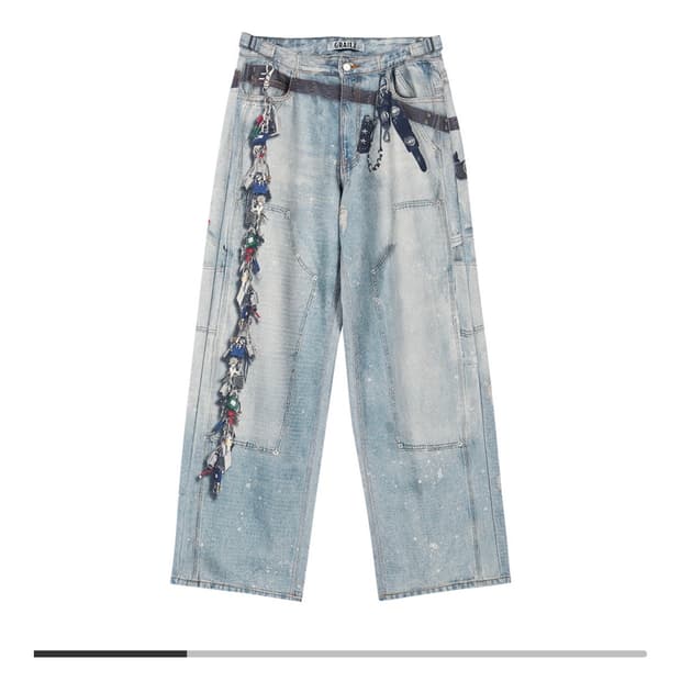 그레일즈 KEY CHAIN ILLUSION DENIM PANTS 블루