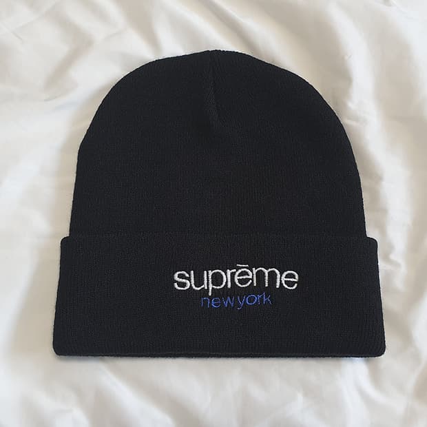 [OS] 슈프림 클래식로고 비니 블랙 새제품 슈프림비니
