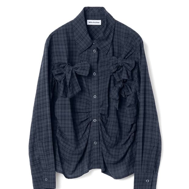 밀로우먼 리본 타이셔츠 m 네이비