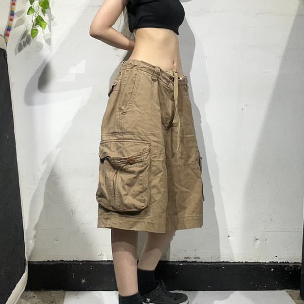 디키즈 베이지 카고 반바지 버뮤다 팬츠 32