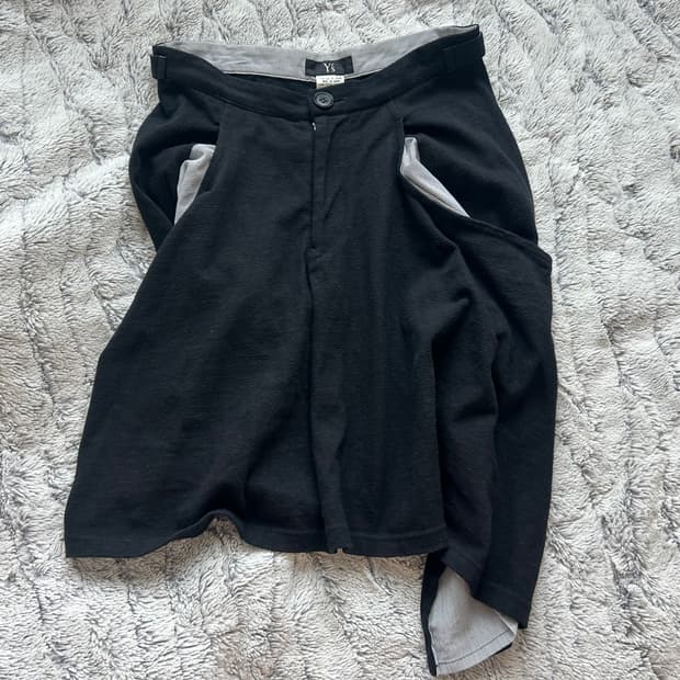 Yohji yamamoto Y's 비대칭 울 플랩 스커트