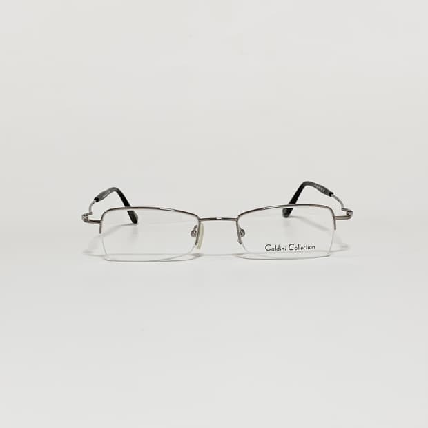 909 데드스탁 빈티지 건메탈 반무테 슬림 직사각 메탈 안경 Y2K 남녀