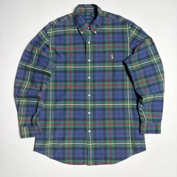 폴로 랄프로렌 신형 큐알 타탄 체크 버튼다운 셔츠 R1247