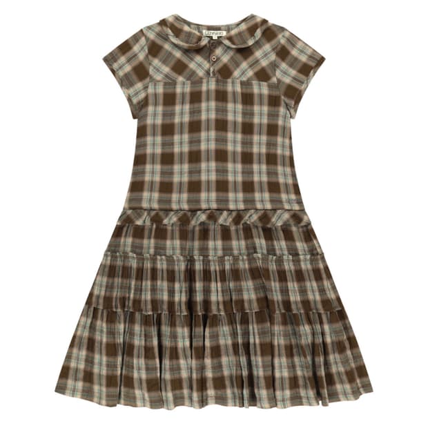 [2] 코이세이오 26ss 체크 원피스 브라운 드레스