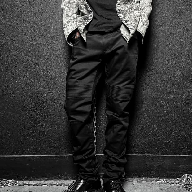 Black Slim Biker Pants
