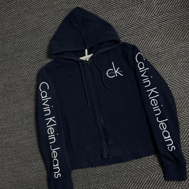 캘빈클라인 우먼스 스펠아웃 빅로고 후드집업 y 4793
