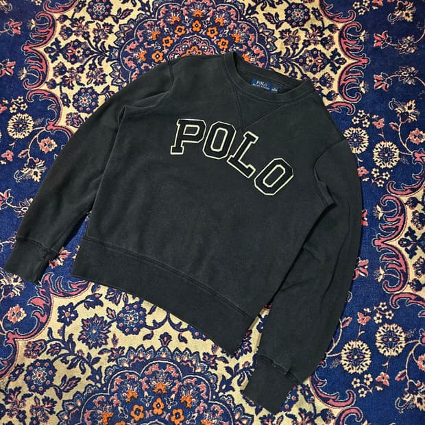 폴로랄프로렌 스펠아웃 빅로고 기모 맨투맨 S size