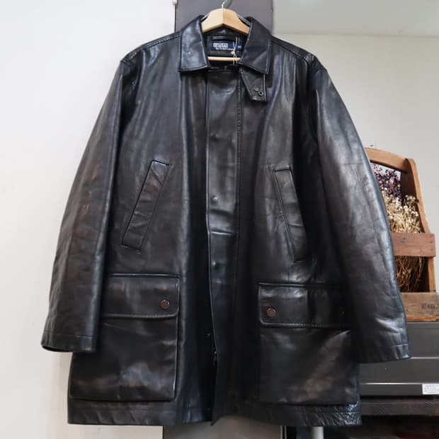 폴로 리얼레더 필드 자켓