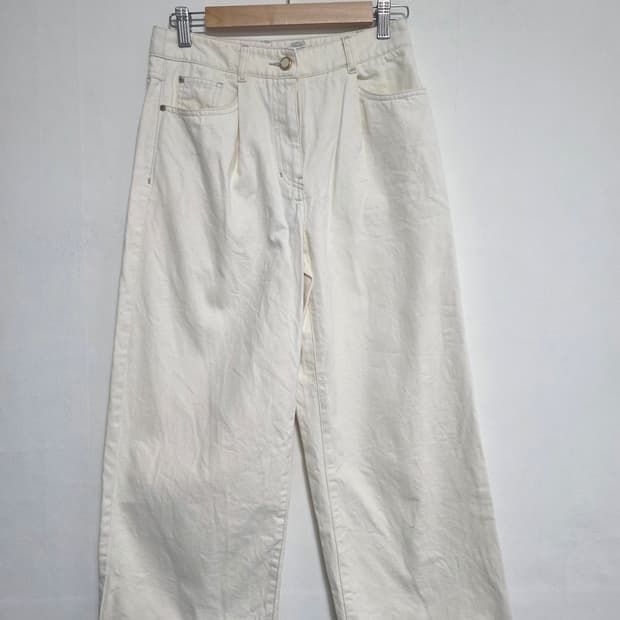 한섬 SJ SJ 화이트 면 와이드팬츠 64-94