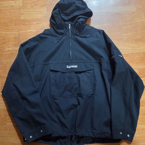 슈프림 코튼아노락 박스로고 블랙