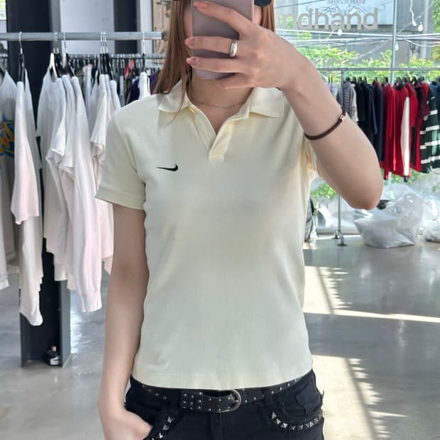 나이키 리브드 버튼 Pk반팔티 