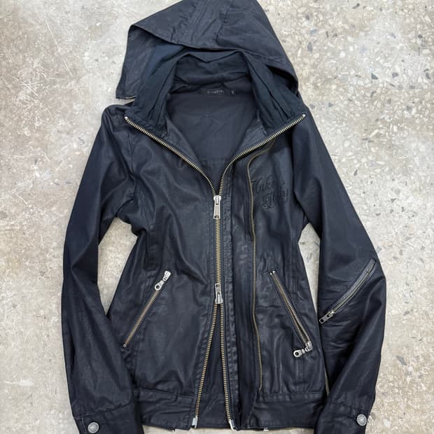 락시크 2way 자수 코팅 자켓