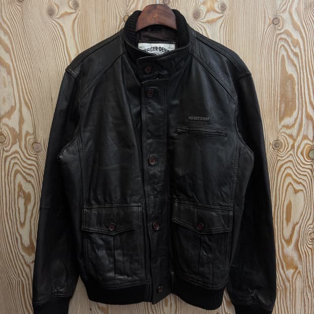 힐피겨 데님 레더 봄버 자켓 