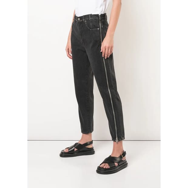 3.1필립림 지퍼 디테일 블랙 데님 진