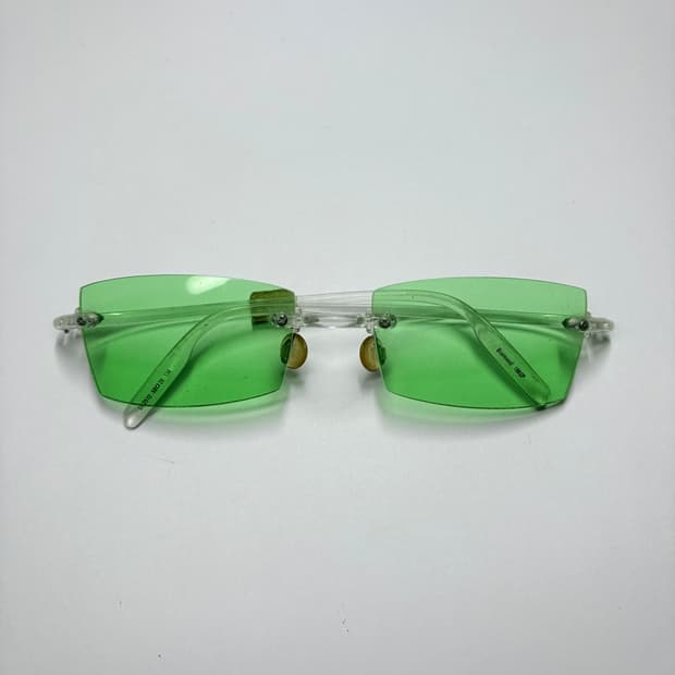 빈티지 무테 선글라스(그린 글로시 샤프 무테 선글라스)