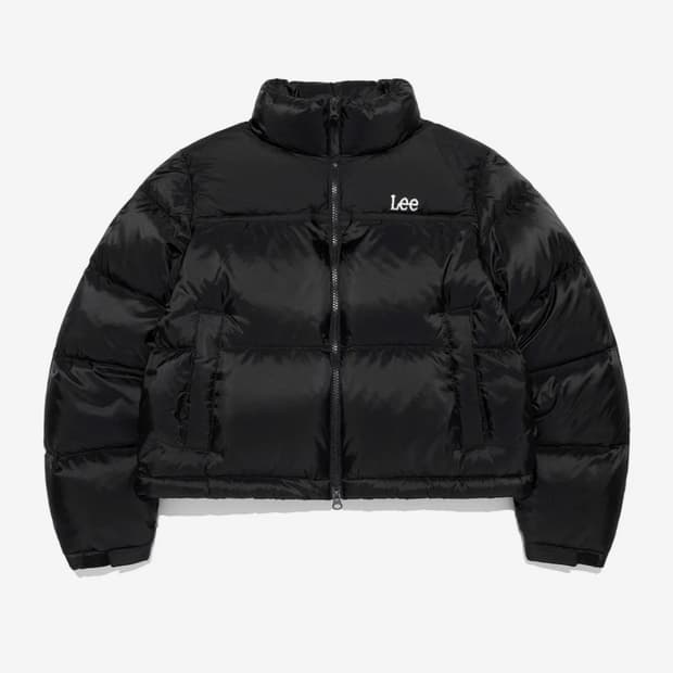 리 우먼 크롭 릿지 다운 블랙 M