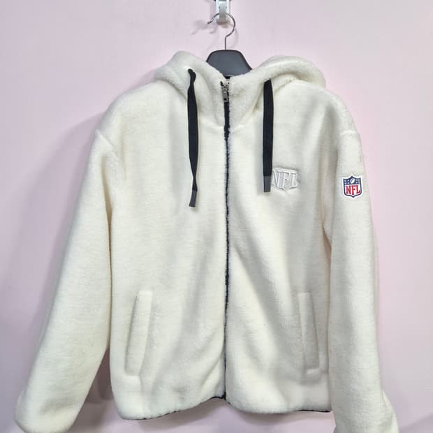 NFL 양털 후리스 후드 집업 아이보리