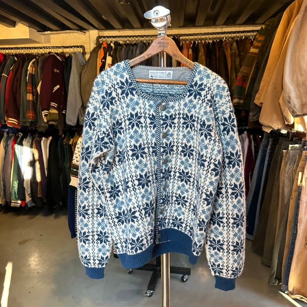 Husfliden Bergen 핸드니트 헤비 울 노르딕 스웨터