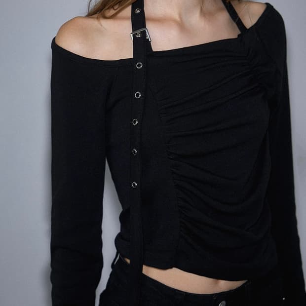 로제프란츠 Eyelet Belt Long Sleeve [Black]