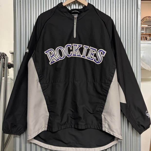 [L] 머제스틱 MLB 콜로라도 로키스 하프집업 윈드브레이커 7.5