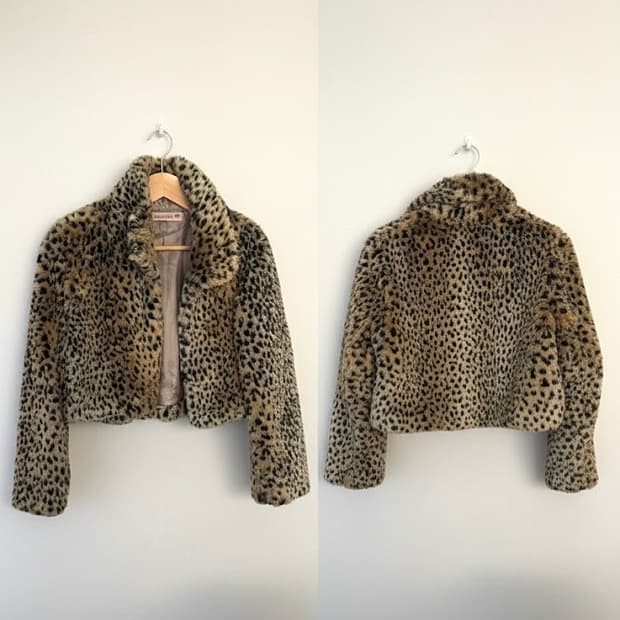 레오파드 크롭자켓