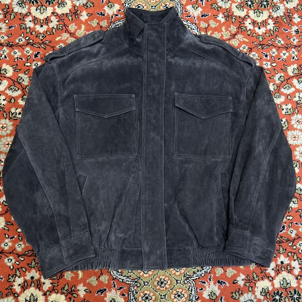 [M] ZARA 자라 스웨이드 브라운 하이넥 레더자켓
