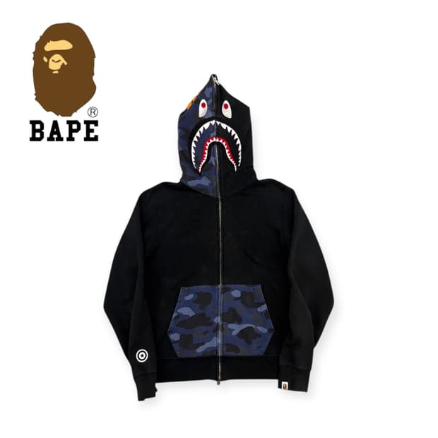 베이프 샤크 반카모 청계 후드집업