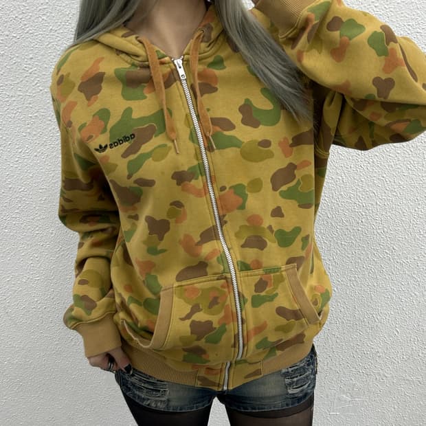 아디다스 된장 카모 후드집업 95