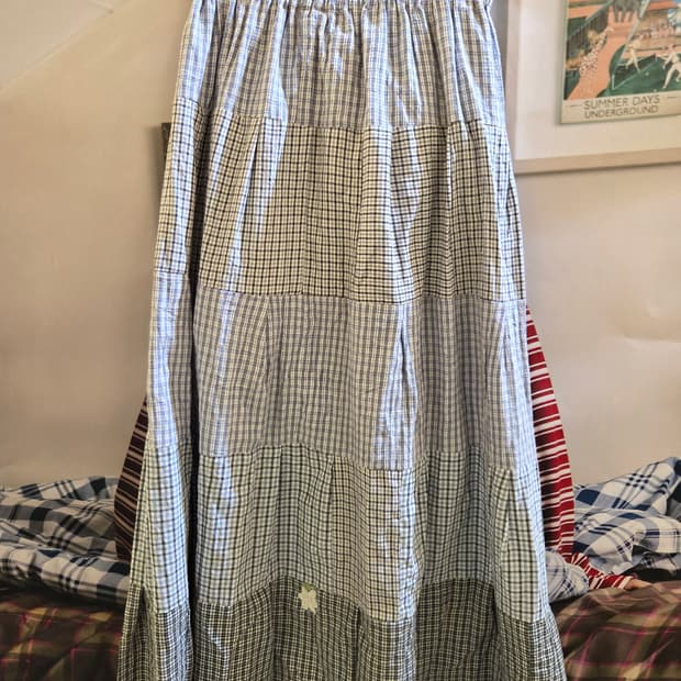 [MADE] 체크캉캉 롱 패치스커트🤍