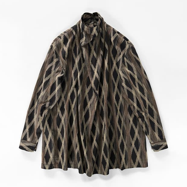 1988 S/S 이세이 미야케 ‘카스리’ 기하학 카울넥 블라우스