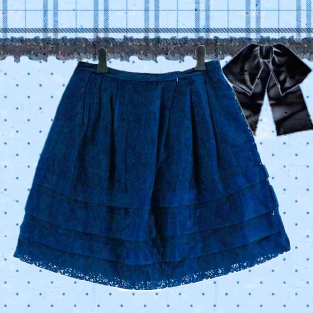 레이스 플리츠 스커트 네이비 갸루 달천깔 로걀 긱시크 공겜여주 y2k